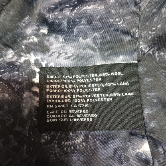 Guess Los Angeles Dark Blue Wool Asymmetrical Women's Blend Coat/Jacket S/Petite - Picture 9 of 17